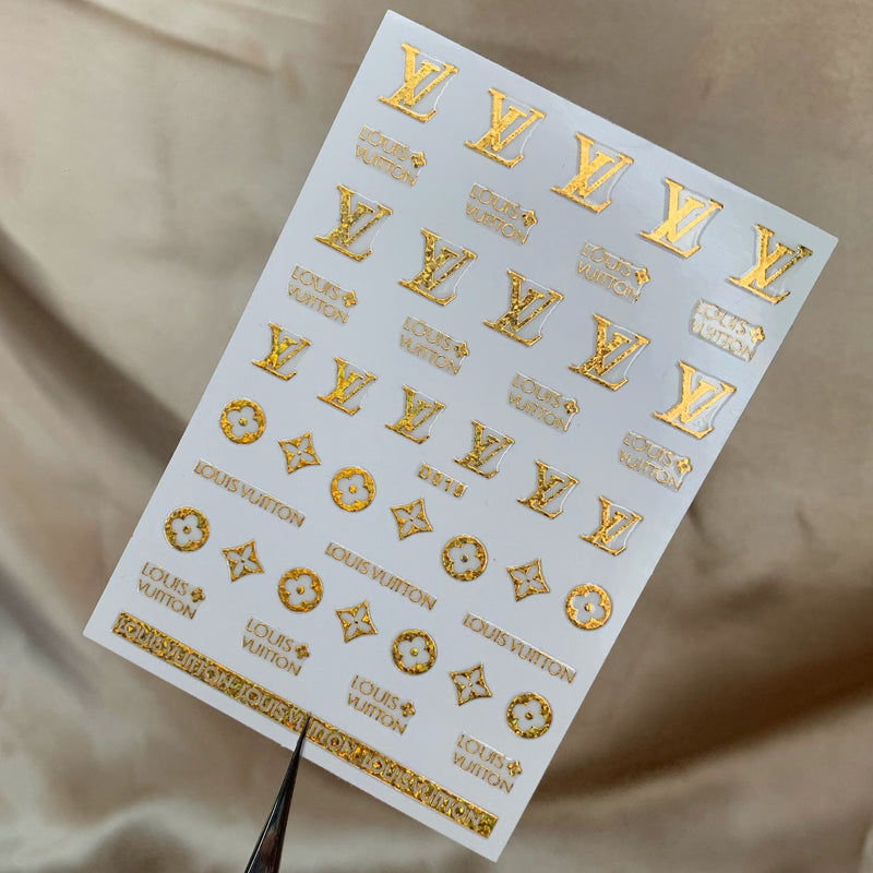 ATL- Louis Vuitton (Gold) Nail Art Stickers