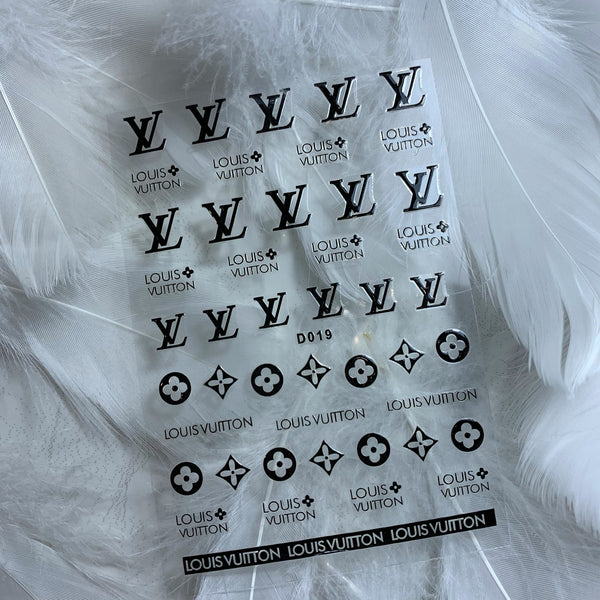 ATL- Louis Vuitton (Black, White) Nail Art Stickers