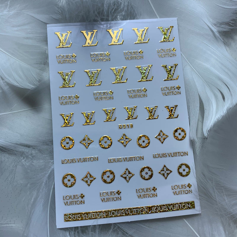  1 Lage Sheet Gold Shiny Nail Stickers Luxury Nail